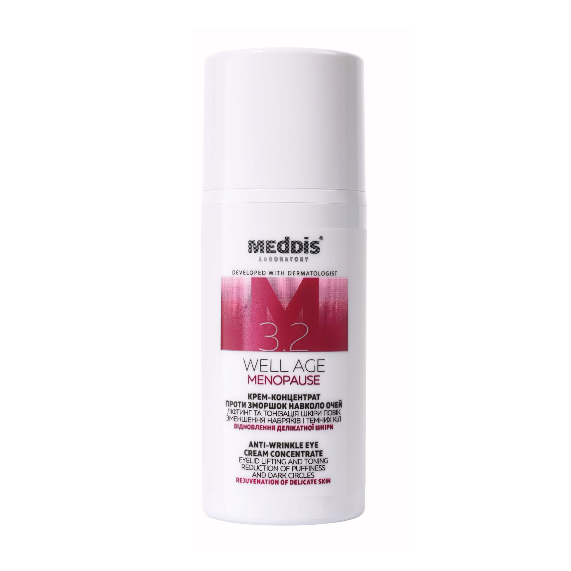 Крем-концентрат для шкіри навколо очей Meddis Well Age Menopause Anti-Wrinkle Eye Cream Concentrate проти зморщок, 30 мл